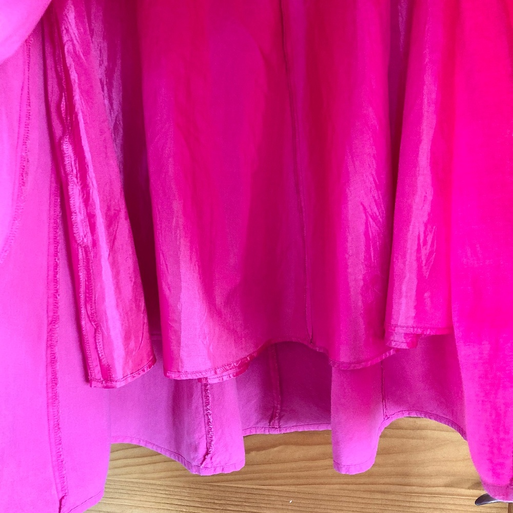 Appraisal women’s size 8 modest A-line midi-length hot pink high-waisted skirt - Picture 3 of 8